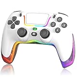 Laazii Mando para P4, Inalámbrico Controlador Barra de Luz Doble Vibración 6 Axis Gyro Turbo conector para auriculares, Gamepad Joystick Controller...