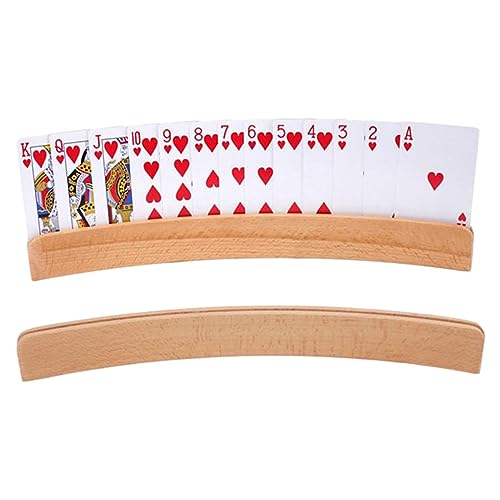 Kartenhalter Spielkarten | 2/4 Stück Spielkartenhalter Holz | Freihändiger Poker Karte Halter Ständer | Robuster Pokerzubehör Kartenhalter für Kinder, Senioren, Erwachsen