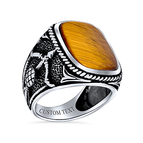Bague de tir à l'arc pour homme en argent 925 fait main œil de tigre