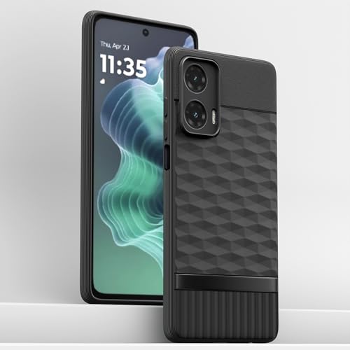 Image of Outlouders Bumper Case for Moto G35 5G | Full Camera Protection | TPU Soft Flexible Shockproof Back Cover (Black)