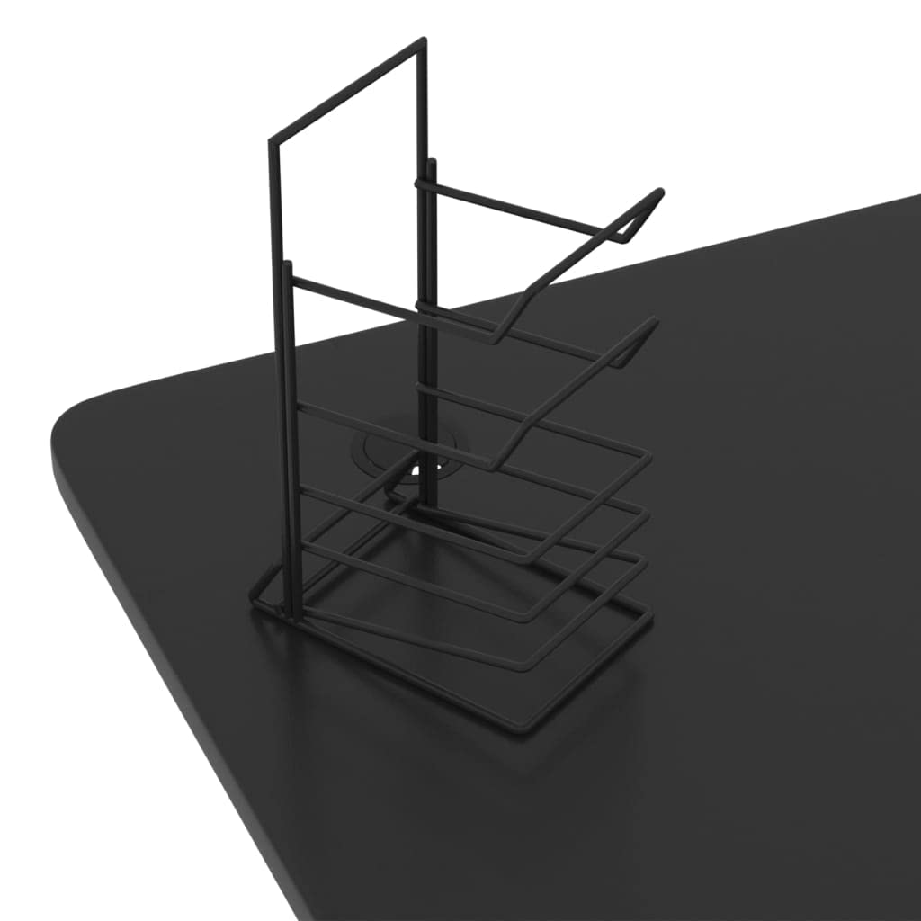 Scrivania,Supporto per stampante,Piccola postazione di lavoro in casa,Scrivania per computer in stile moderno,Scrivania da Gaming con Gambe a Forma di Y Nera 90x60x75 cm