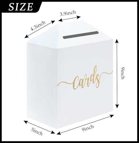 Image of SietDESEO White House Card Box for Party Diy White Money Box Gift Cards Box Holder for Birthday Wedding Baby Shower Bridal Shower Raffle Box
