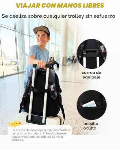 Miniatura 6 de Amythe Mochila Escolar Adolescentes - 31 Litros Para Colegio Niño 10-18 Años, Portátil 16 Pulgadas, Instituto Casual De Moda, Apta Para Carro - Negro