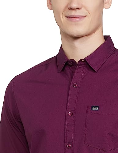 Image of The Indian Garage Co Men Slim Fit Solid Full Sleeves Cutaway Collar Casual Shirt