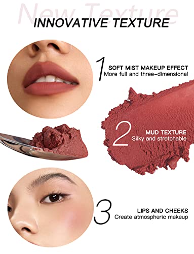 Into You Matte Lipstick Lip Mud, Waterproof Long Lasting Smudge Proof Velvet Lip Stains, Multi-Purpose For Lip And Cheek, Non-Stick Cup Not Fade Lip Gloss Makeup Cosmetics Official Directly (Em08) #TOP3