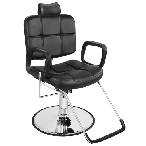 BarberPub Reclining Hydraulic Barber Chair Salon Beauty Spa Shampoo Equipment 2059 (Black)