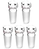 QWORK Glass Stopper, 5 Pcs Hex Head Glass Hollow Stopper for 24/40 Outer Joint