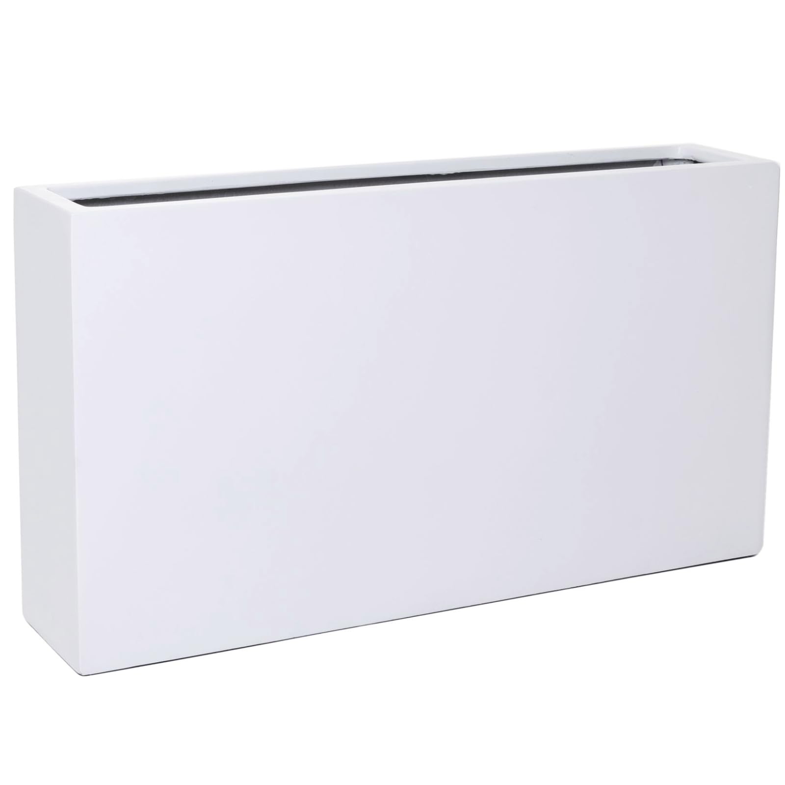 VIVANNO Bac à Plantes Slim Séparation de pièce Fibre de Verre Blanc Mat - Résistant aux intempéries et Durable 50x90x20 cm