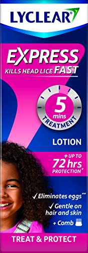 Lyclear Express Treat & Protect Lotion - Kills Head Lice & Eggs Effective in Just 5 minutes on Head Lice & Helps Protect for up-to 72 hours* 100ml Lotion Format