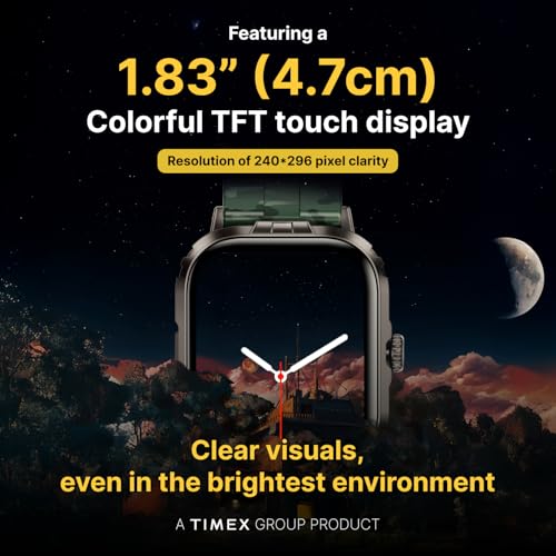 Image of TIMEX iConnect Go+ 1.83 inch(4.64 cm) Display with Metallic Body and BT Calling Smartwatch for Unisex - TWIXW1003T