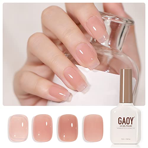 Buy GAOY Sheer Nude Gel Nail Polish, 16ml Jelly Natural Pink