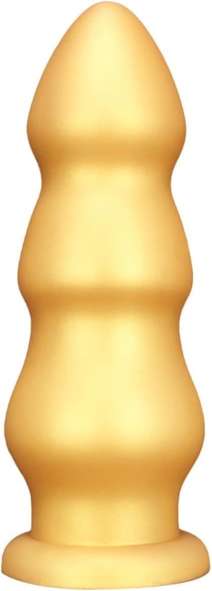Gienocy Gold Silicone XX Huge Dildo Analdildo with Thick Anal Beads Butt Plug Dildos Vaginal Prostate Massage Stimulation Sex Toys with Strong Suction Cup for Female Male Gay Advanced Player (L): S