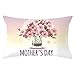 Lieson Funda de almohada navideña, 1 funda de almohada de 12 x 20 cm, 30 x 50 cm, para el día de la madre con flores, funda de cojín de sofá, color rosa morado, poliéster
