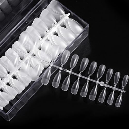OUDQFCJ 240 pcs Uñas Postizas Uñas Postizas Cortas De Almendra Uñas Postizas De Cobertura Total