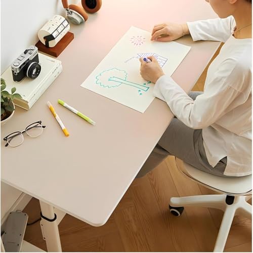 Image of Bloss Extra Large Desk Mat 55 inch x 24 inch, Non-Slip Dressing Table Cover Protector, Waterproof Student Study Desk Mat, PU Leather Computer Writing Desk Pad for Home Office and Decor - Beige