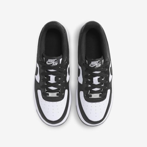 Nike Air Force 1 Big Kids' Shoes (HJ9201-001, Black/White/Black) Size 24