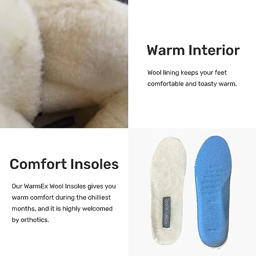 Comfy Moda Women's Waterproof Wool Lined Leather Winter Boots Storm