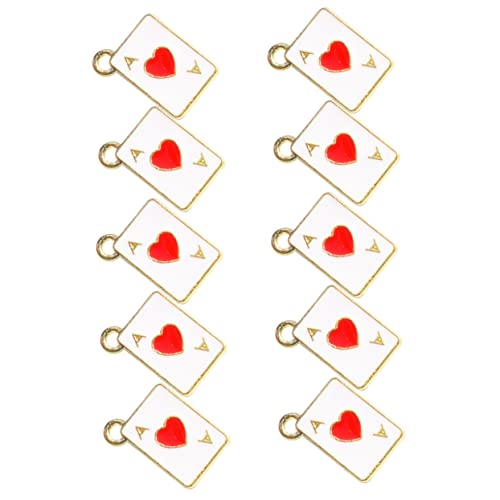 Abaodam 30 Pçs Joias De Pingente De Pôquer Para Artesanato Colar De Amuleto Chaveiro Para Artesanato