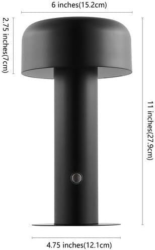 Miniatura 3 de Safavieh Lighting Collection Mayella - Lámpara de mesa LED recargable y portátil, color negro