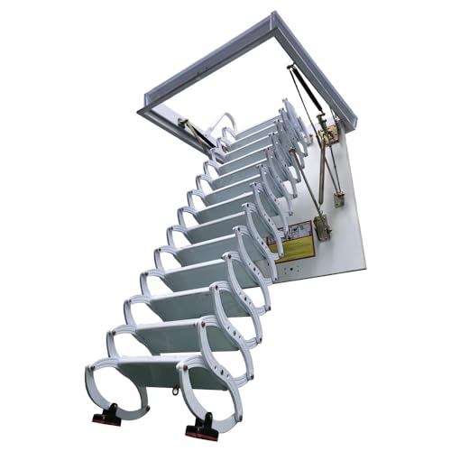 Banfluxion 13-Step Attic Ladder, 10.5 ft, 660 lbs, White
