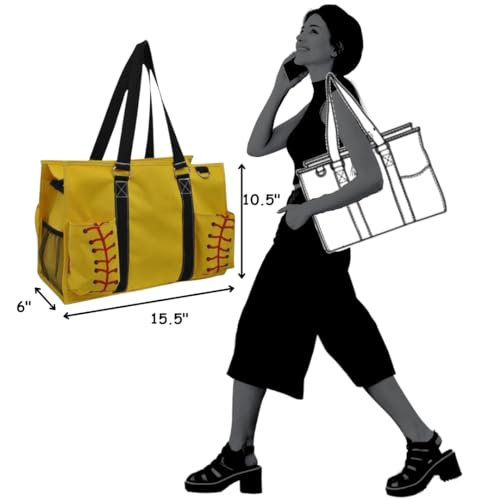 Bolso organizador tote caddy con cierre NGIL Softball amarillo miniatura 4