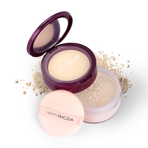 Hilary Rhoda Compact & Loose Powder | Ivory | 2-in-1 Setting Powder for Oil Control & Matte Finish Weightless | Blends Effortlessly | Long-Lasting | Hides Imperfections | for Indian Skintone | (Shade 01) 32g