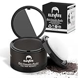 ELEVATE Hair Line Powder Instantly Conceal Hair Loss for Thinning Areas - Shadow Makeup - Root Cover Touch Up with Puff Touch - Instant Gray Coverage for Men and Women (Dark Brown)