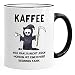 Produktbild MoonWorks® Kaffee-Tasse Kaffee weil man ja nicht jeden Morgen mit einem Mord anfangen kann Spruch Papa schwarz unisize