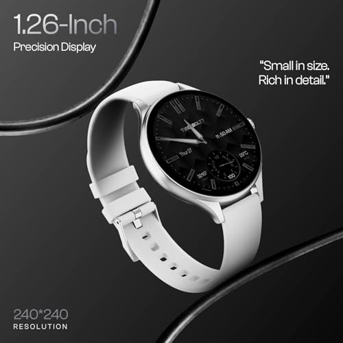 Image of Fire-Boltt Phoenix Air Smart Watch 1.26 inch Round Display, Rotating Button, Wireless Charging, Ultra Lightweight Metal Body, Bluetooth Calling, Smartwatch with Silicone & Mesh Steel Straps Cloud White