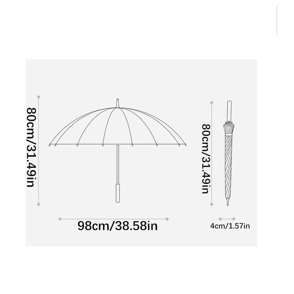 eexbz Umbrellas for Rain 24 Rib Automatic Rain Or Shine Umbrella for Men, Large Wind-Resistant Reinforced Straight Umbrella, 16 Rib Women's Long Handle Umbrella Strong Umbrella for Wind and Rain(H)