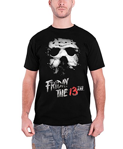 T-Shirt Vendredi 13 Masque Homme Noir Coupe Droite Confortable
