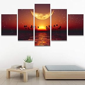 SIGNWIN 5 Panel Canvas Wall Art Modern Art...
