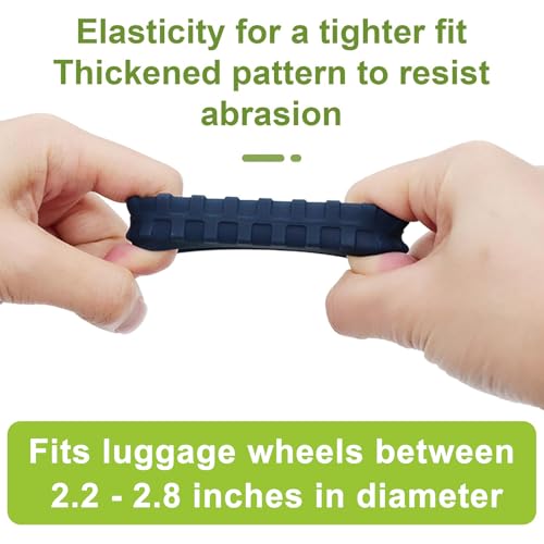 Silicone Luggage Wheel Covers, 8 Pcs Carry On Suitcase Wheel Protectors, Noise Resistant Anti Wear Protective Covers for Spinner Wheels (Grey)3