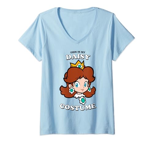 Womens Super Mario This Is My Daisy Costume V-Neck T-Shirt