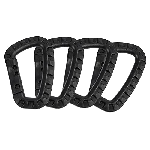 {Mosquetones Pequeños Plástico Mosqueton Mosquetón táctico de plástico D-ring robusto y resistente cierre de muelle para camping, senderismo, pesca, 4 unidades (4...
