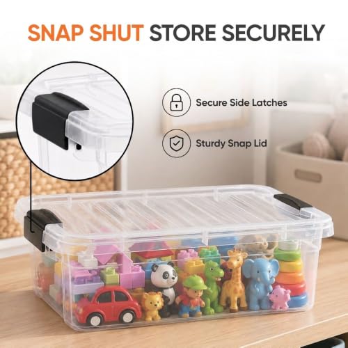 Image of Superio 4.5 Quart Clear Plastic Storage Containers with Lids, Stackable Organizer Bins, BPA-Free Storage Boxes for Home, Office, Dorm & Classroom, 5 Pack