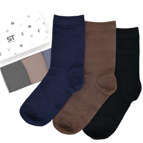 Womens Soft Bamboo Rayon Crew Socks Dress Seamless Toe Thin Socks 3-6 Pairs