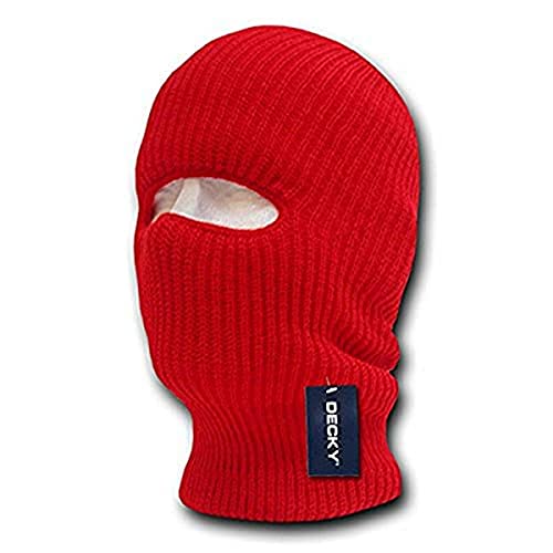 DECKY Mens Beanie Balaclavas-Headwear, Red