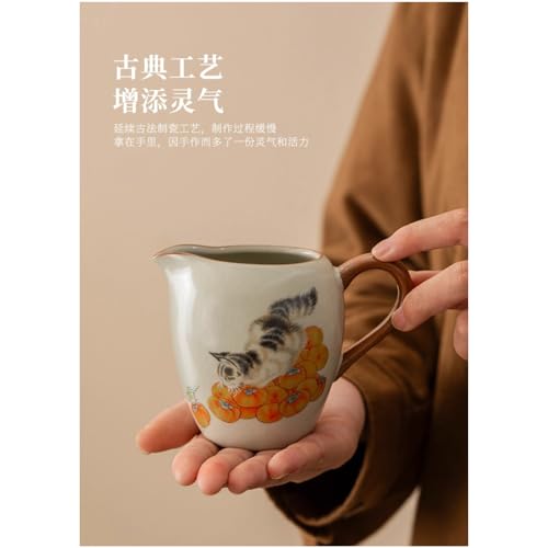 Taza de cerámica Fairness de 240 ml para servir el té sin derrames ni quemaduras 3