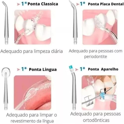 Irrigador Oral Eletrico Portátil Limpeza Bocal Profunda Jato D àgua Supersônico 3 Modos Diferentes D