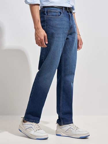 Image of Highlander Men's Straight Relaxed Fit Jeans | Stretchable | Everyday Comfort & Style| Jeans for Man|Premium Cotton Blend