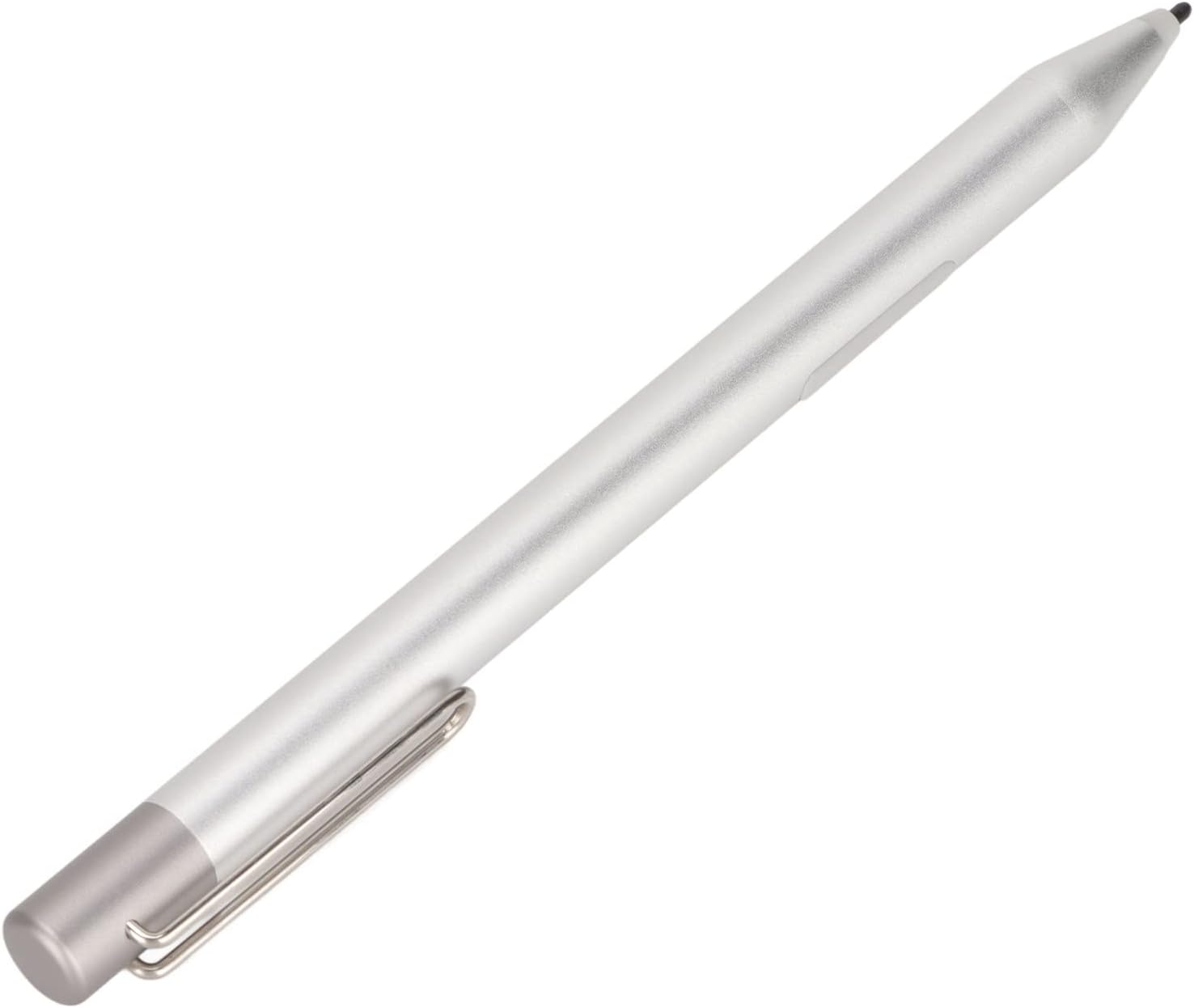 Stylus Pen for 3 Pro3 Pro4 Pro5 Pro6, Capacitive Pen with Smart Buttons and Pressure Sensor Function, Aluminum Alloy Black, Suitable for Go Book (Silver)
