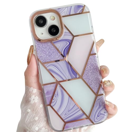 MVYNO Precious Purple Cover for iPhone 15 case | Premium Pretty Geometric Marble Protective Back Covers Cases for Girls Women (Hard IMD TPU, Cover for iPhone 15, Purple) (B0D4M9RHPH) Amazon Price History, Amazon Price Tracker