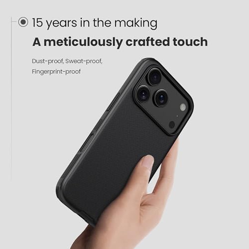 Image of Nillkin Case for Apple iPhone 17 Pro (6.3 inch Inch) Super Frosted Shield Pro (PC + TPU) Shock Absorb Cover Raised Bezel Camera Protect Without Logo Cut Black Color