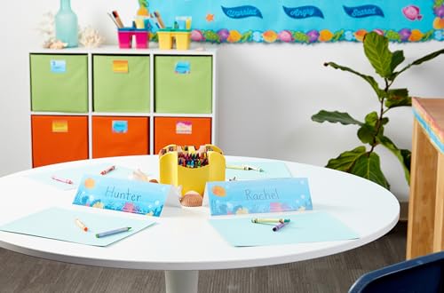 Placas de identificación Eureka Seas The Day multicolor para escritorios, 36 uds 6