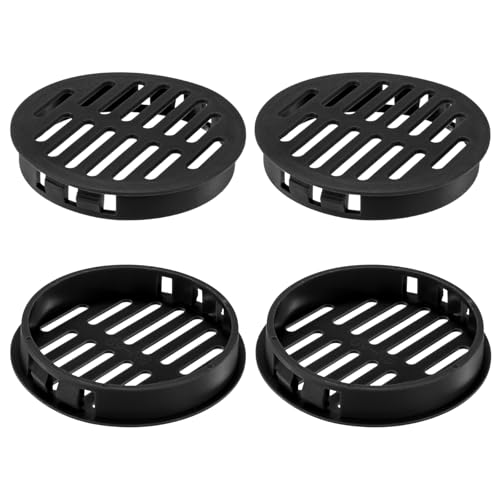 M METERXITY 4-Pack Round Soffit Vents 60mm/2.4", Air Vents Grille, Black