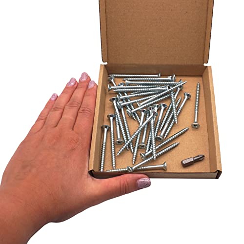 SKIR'CO (30 pcs) Zinc Plated Steel 5.0 x 65 mm Silver Wood Screws, Chipboard Screws, Partially Threaded, Pozidriv Countersunk Head - Image 4