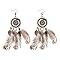 VILLCASE Boucles d'Oreilles Ethniques Bohèmes Pendantes à Plumage Marron Pompons Légères et Confortables Accessoires pour Femmes pour Voyages et Fêtes
