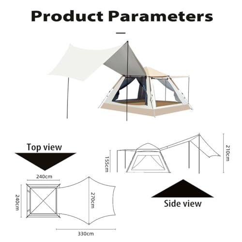 Carpa familiar camping con toldo 10m2 ventilación 4 lados miniatura 5