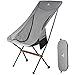 Camperig - Sedia da campeggio ultraleggera, leggera con poggiatesta, tasca laterale e borsa per il trasporto, per viaggi, picnic, escursionismo (Gray)